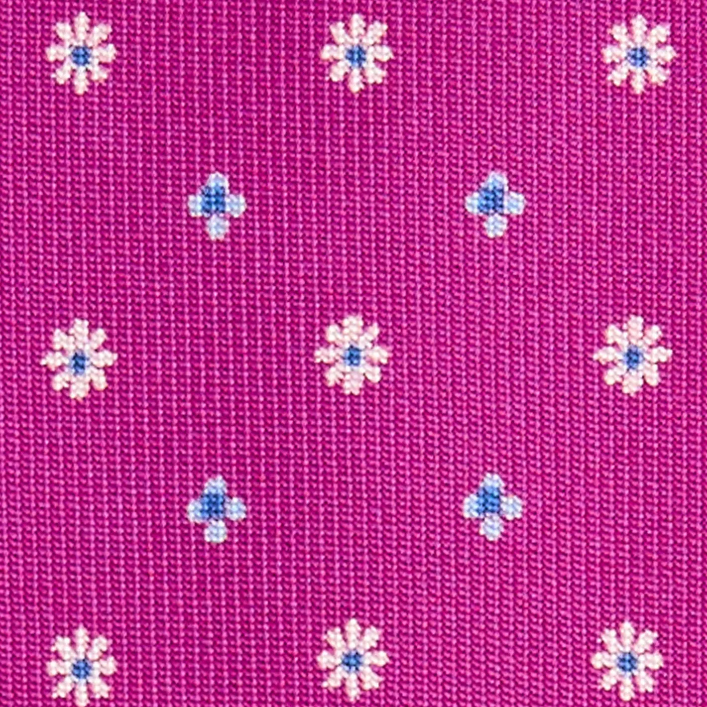 E.Marinella CRAVATTA SARTORIALE 5 PIEGHE IN SETA FUCSIA Microfantasia fiore Best