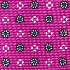 E.Marinella CRAVATTA SARTORIALE 5 PIEGHE IN SETA FUCSIA Microfantasia fiore Outlet