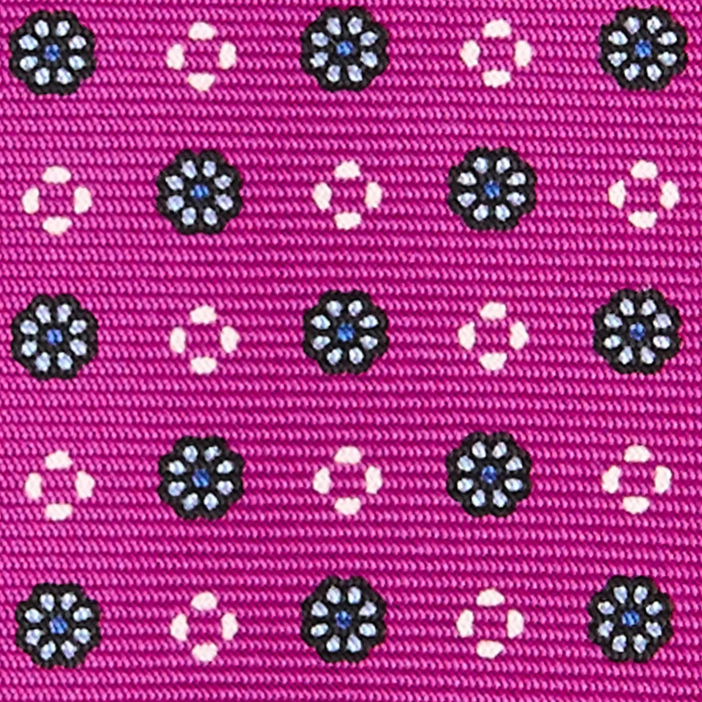 E.Marinella CRAVATTA SARTORIALE 5 PIEGHE IN SETA FUCSIA Microfantasia fiore Outlet