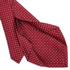 E.Marinella CRAVATTA SARTORIALE 5 PIEGHE IN SETA BORDEAUX Microfantasia fiore Sale
