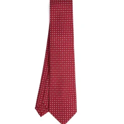 E.Marinella CRAVATTA SARTORIALE 5 PIEGHE IN SETA BORDEAUX Microfantasia fiore Sale