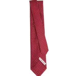 E.Marinella CRAVATTA SARTORIALE 5 PIEGHE IN SETA BORDEAUX Microfantasia fiore Sale