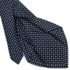 E.Marinella CRAVATTA SARTORIALE 5 PIEGHE IN SETA BLU SCUROMicrofantasia fiore Sale