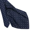 E.Marinella CRAVATTA SARTORIALE 5 PIEGHE IN SETA BLU SCUROMicrofantasia fiore Sale