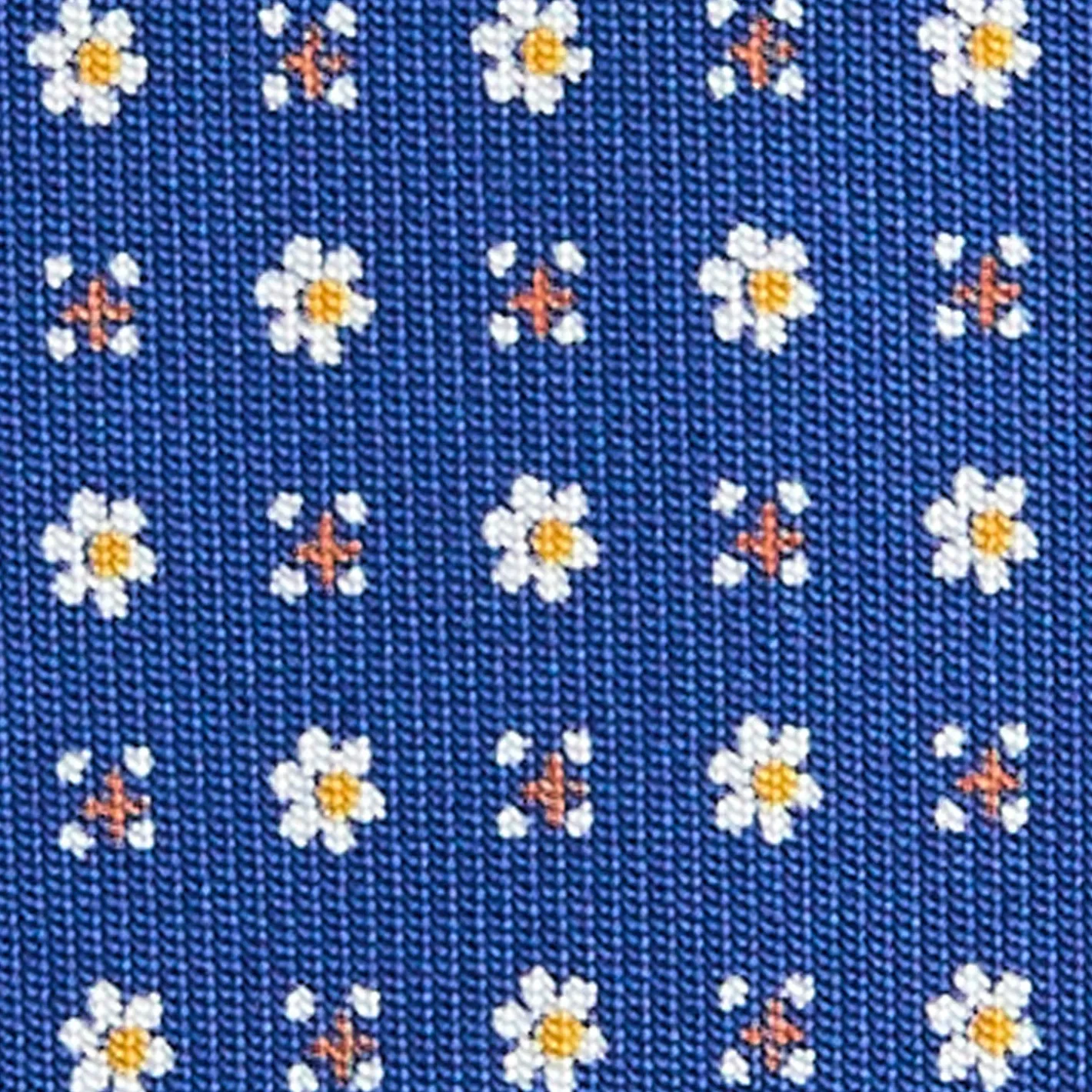 E.Marinella CRAVATTA SARTORIALE 5 PIEGHE IN SETA BLUMicrofantasia fiore Discount