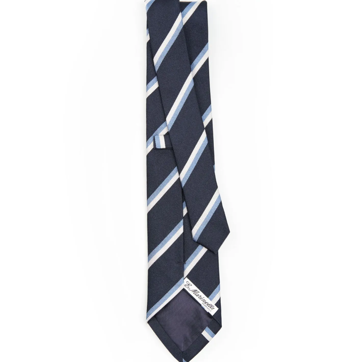 E.Marinella CRAVATTA SARTORIALE RIGATA In seta blu scuro Online