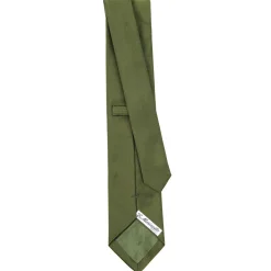 E.Marinella CRAVATTA SARTORIALE SETA JACQUARD VERDE OLIVA Tinta unita Clearance