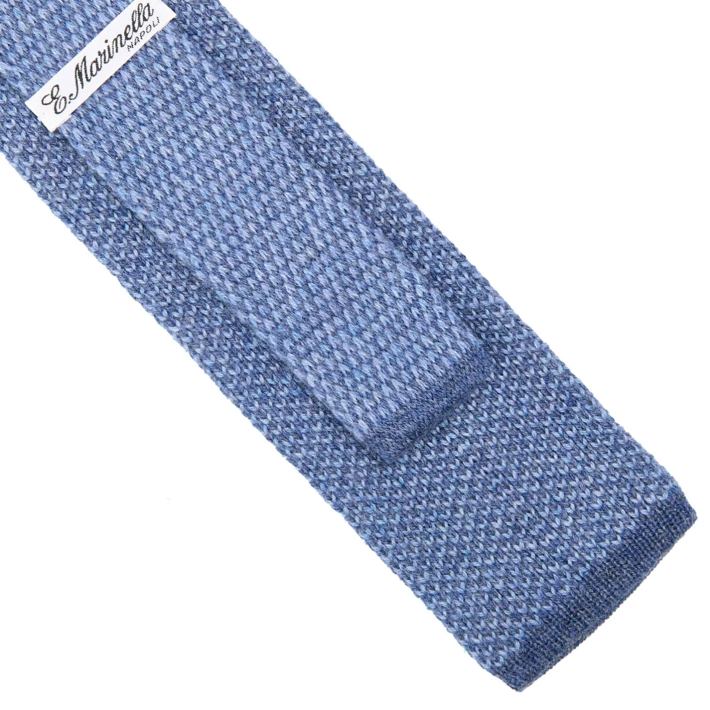 E.Marinella CRAVATTA TRICOT IN CASHMERE AZZURRO POLVERE Tinta unita