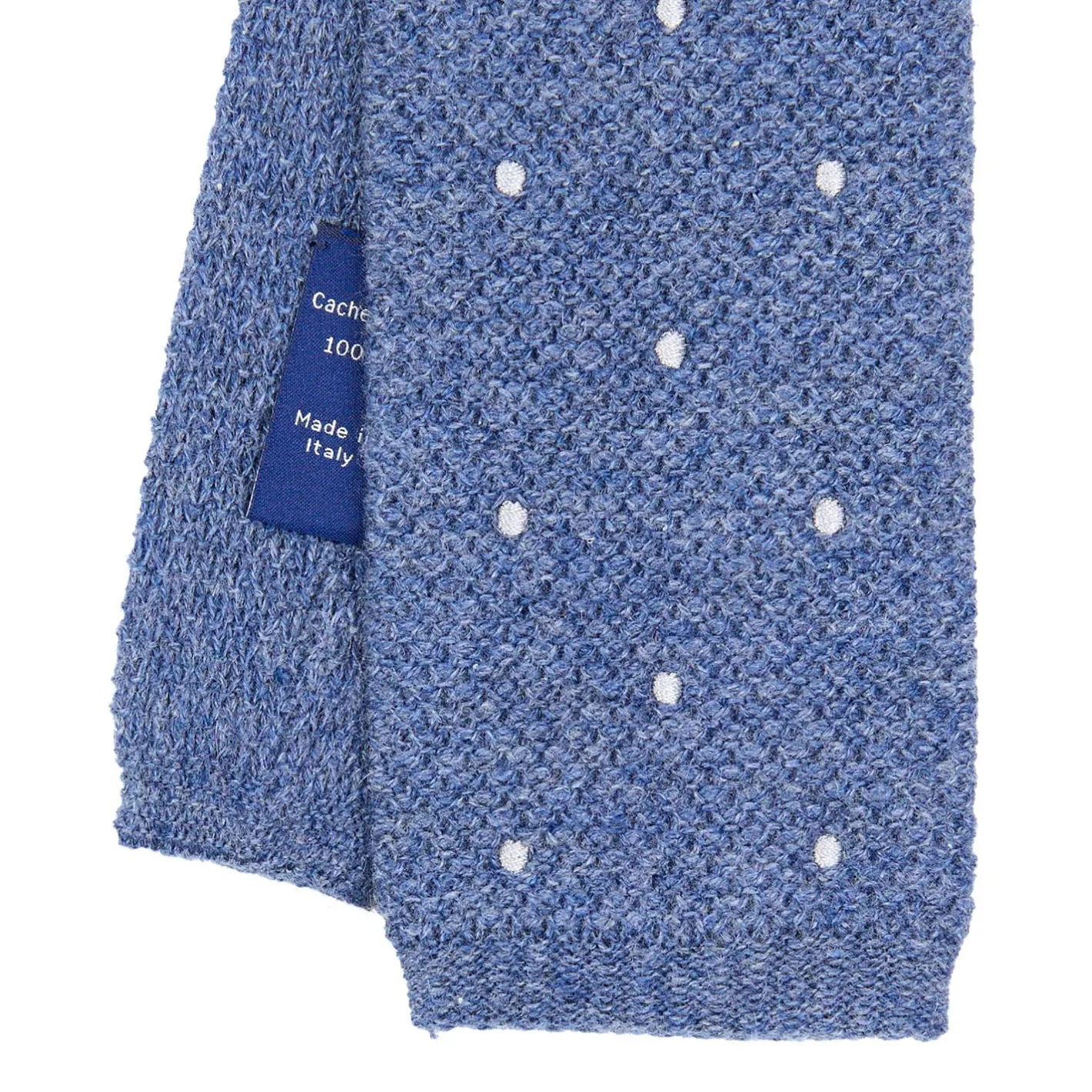 E.Marinella CRAVATTA TRICOT IN CASHMERE AZZURRO POLVERE Pois azzurro Best
