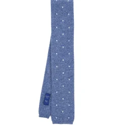 E.Marinella CRAVATTA TRICOT IN CASHMERE AZZURRO POLVERE Pois azzurro Best