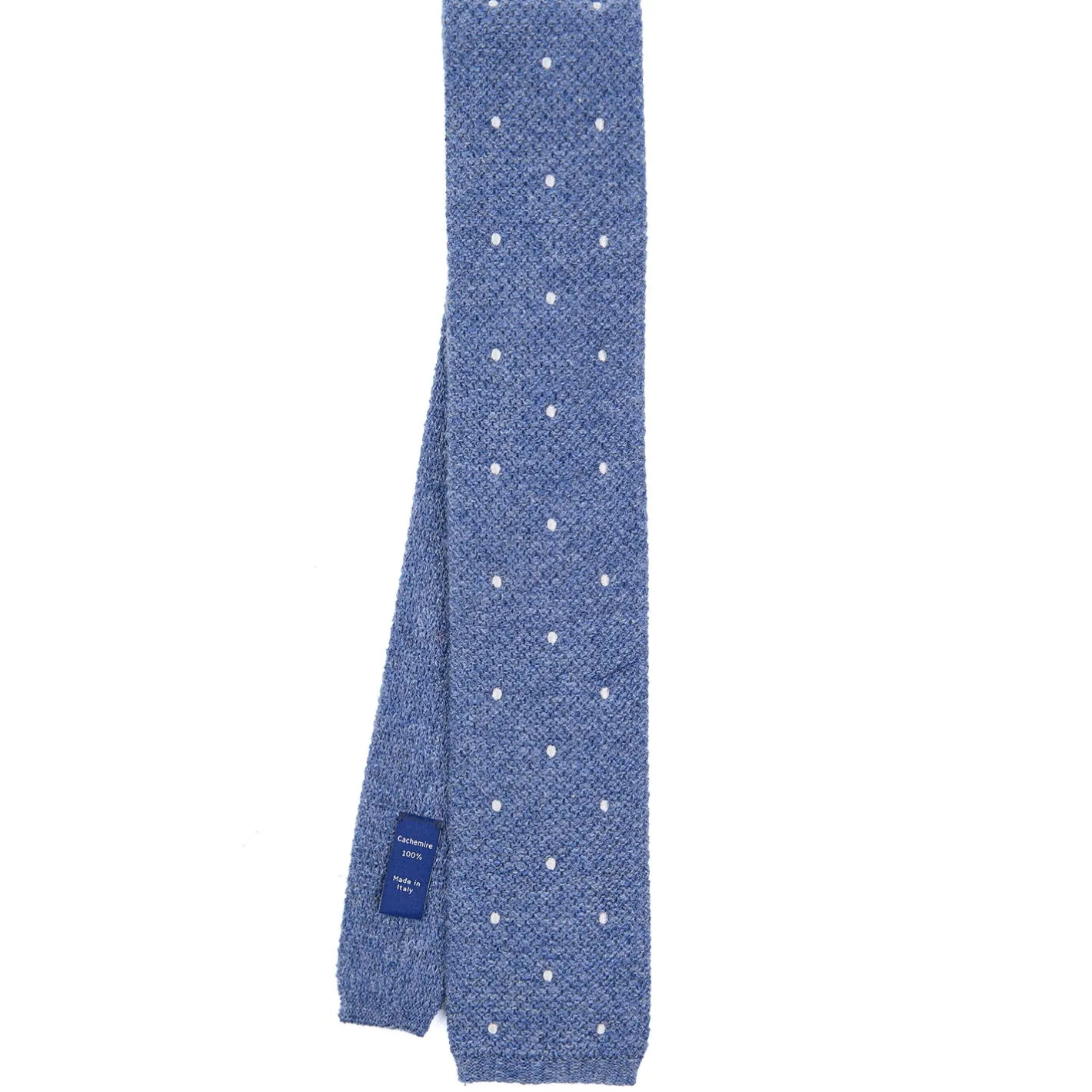 E.Marinella CRAVATTA TRICOT IN CASHMERE AZZURRO POLVERE Pois azzurro Best