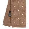 E.Marinella CRAVATTA TRICOT IN CASHMERE BEIGE Pois bianco Outlet