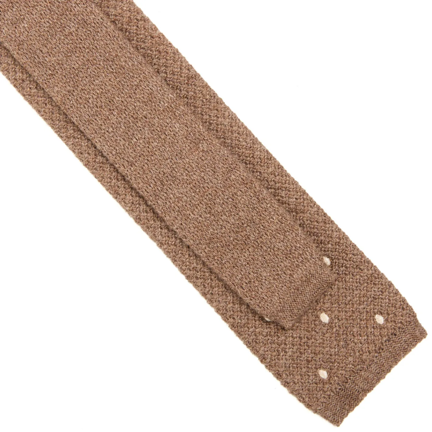 E.Marinella CRAVATTA TRICOT IN CASHMERE BEIGE Pois bianco Outlet