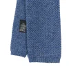 E.Marinella CRAVATTA TRICOT IN CASHMERE BLU Tinta unita New