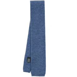 E.Marinella CRAVATTA TRICOT IN CASHMERE BLU Tinta unita New