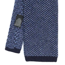 E.Marinella CRAVATTA TRICOT IN CASHMERE BLU SCURO Tinta unita New