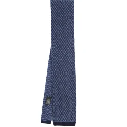E.Marinella CRAVATTA TRICOT IN CASHMERE BLU SCURO Tinta unita New