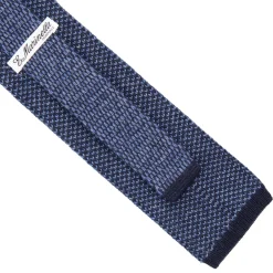 E.Marinella CRAVATTA TRICOT IN CASHMERE BLU SCURO Tinta unita New