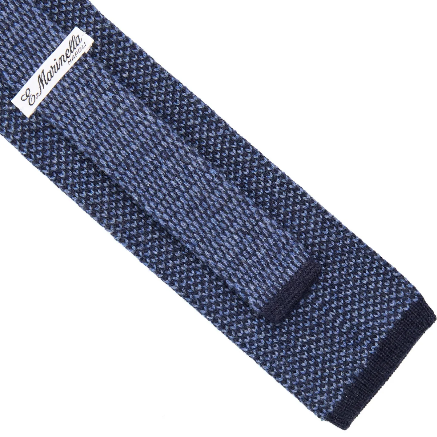 E.Marinella CRAVATTA TRICOT IN CASHMERE BLU SCURO Tinta unita New