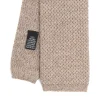 E.Marinella CRAVATTA TRICOT IN CASHMERE BEIGE Tinta unita Discount