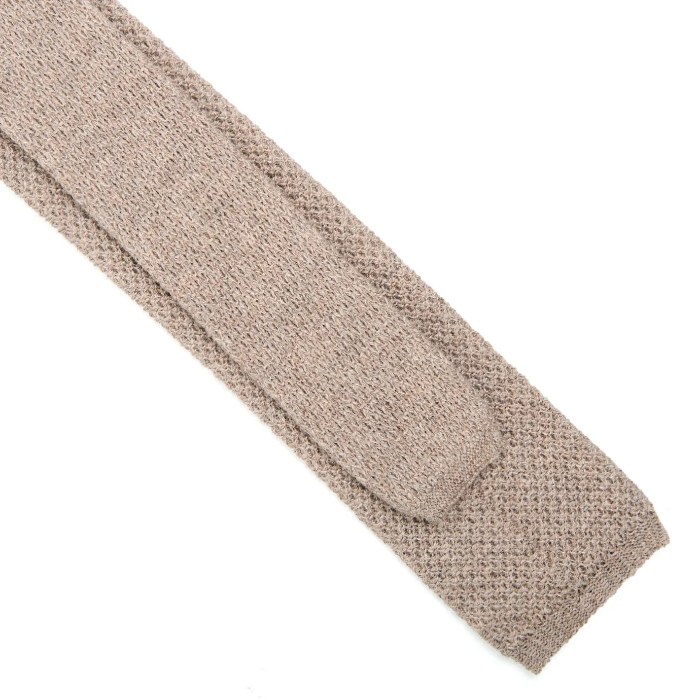 E.Marinella CRAVATTA TRICOT IN CASHMERE BEIGE Tinta unita Discount