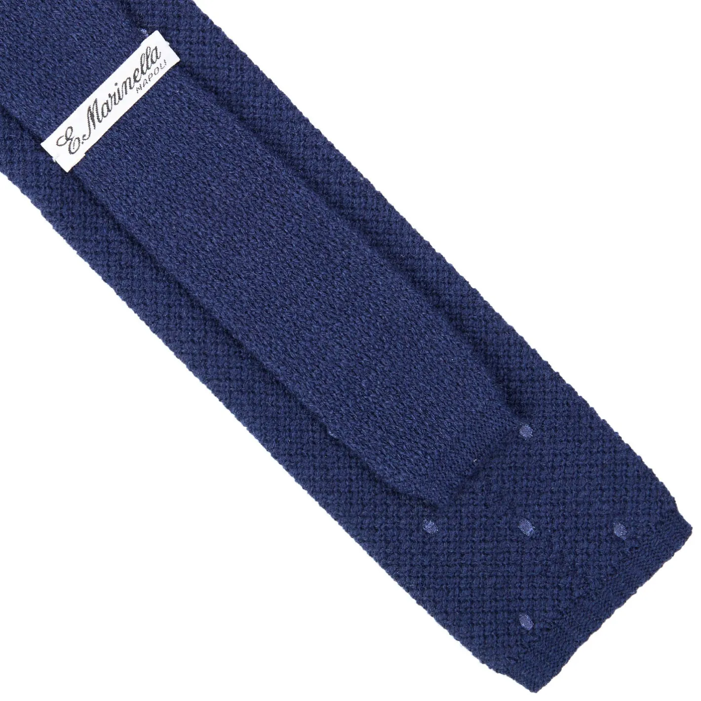 E.Marinella CRAVATTA TRICOT IN CASHMERE BLU SCURO Pois azzurro Clearance