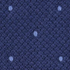 E.Marinella CRAVATTA TRICOT IN CASHMERE BLU SCURO Pois azzurro Clearance