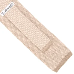 E.Marinella CRAVATTA TRICOT IN CASHMERE BEIGE Tinta unita New