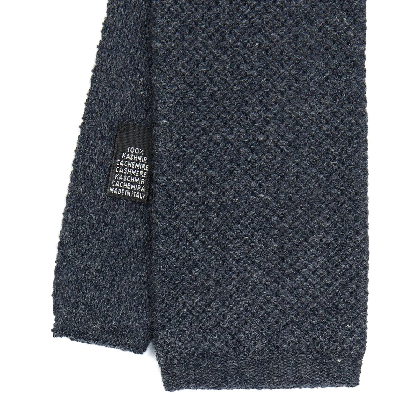 E.Marinella CRAVATTA TRICOT IN CASHMERE GRIGIO SCURO Tinta unita Online