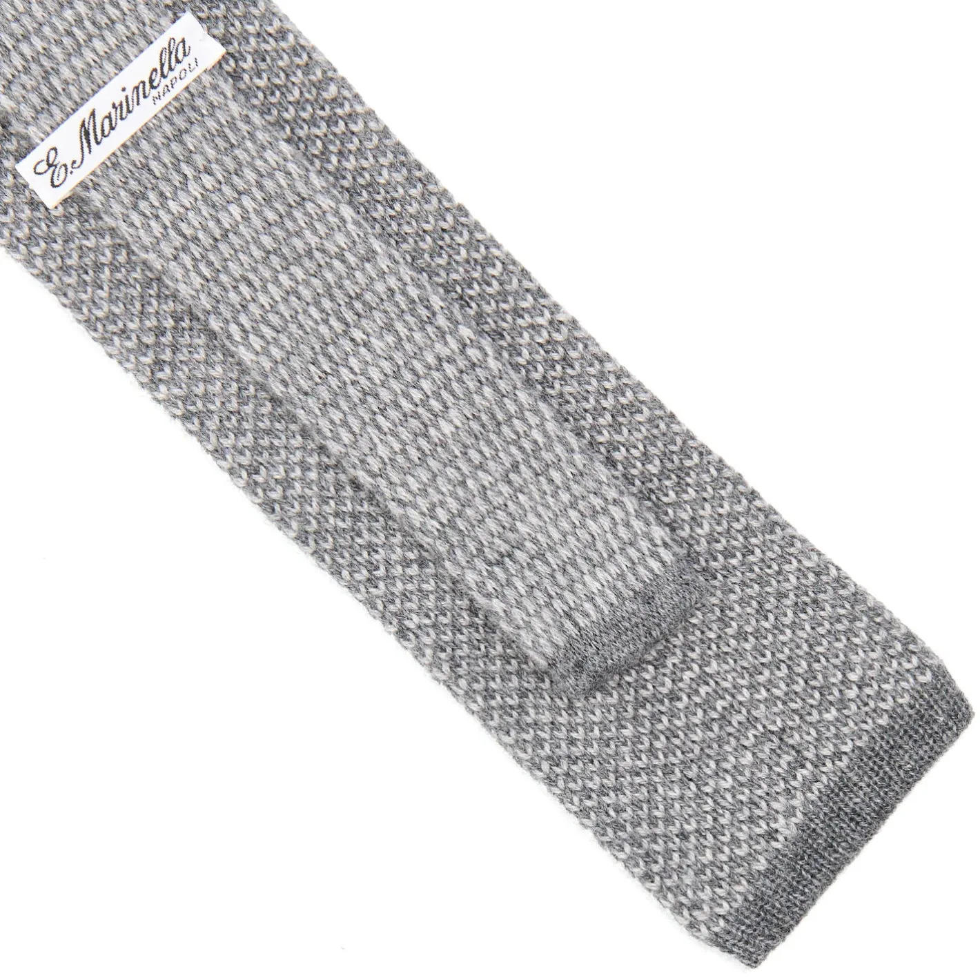 E.Marinella CRAVATTA TRICOT IN CASHMERE GRIGIO CHIARO Tinta unita Hot