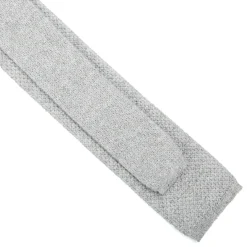 E.Marinella CRAVATTA TRICOT IN CASHMERE GRIGIO CHIARO Tinta unita Outlet