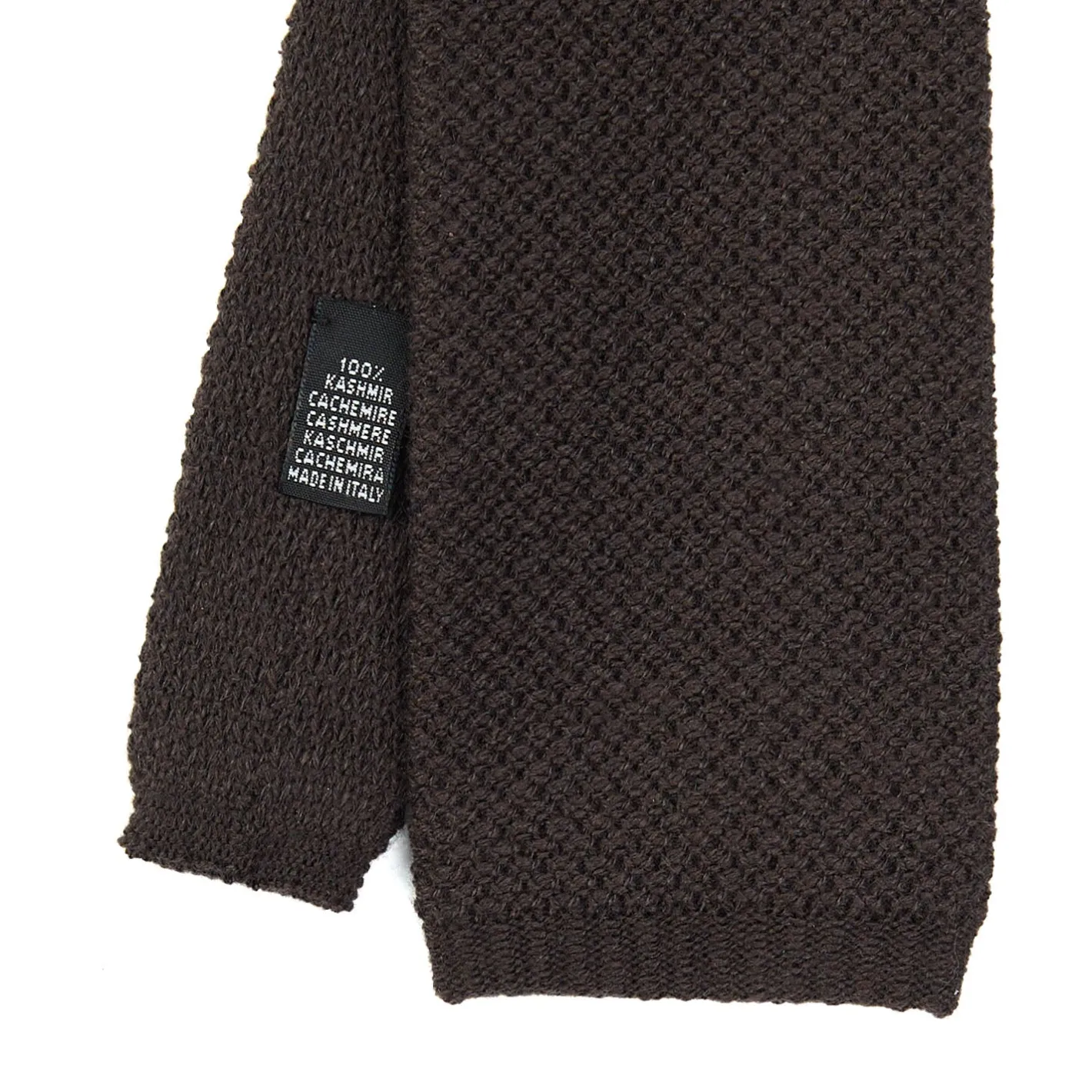 E.Marinella CRAVATTA TRICOT IN CASHMERE MARRONE SCURO Tinta unita Online