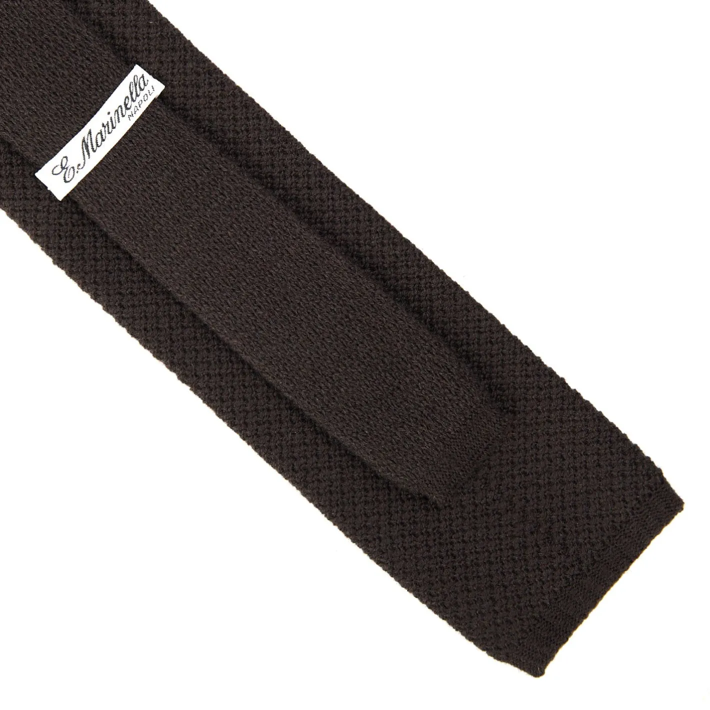 E.Marinella CRAVATTA TRICOT IN CASHMERE MARRONE SCURO Tinta unita Online