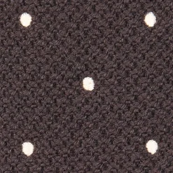 E.Marinella CRAVATTA TRICOT IN CASHMERE MARRONE SCURO Pois bianco
