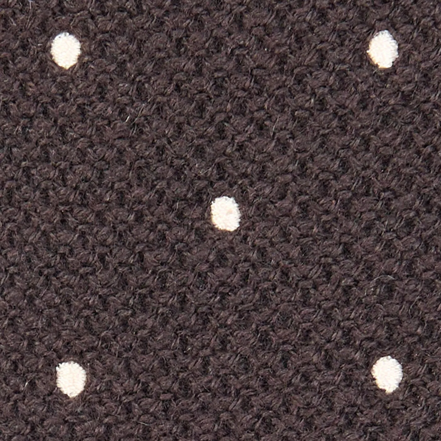 E.Marinella CRAVATTA TRICOT IN CASHMERE MARRONE SCURO Pois bianco