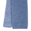 E.Marinella CRAVATTA TRICOT IN SETA AZZURRO POLVERE Microfantasia geometrica