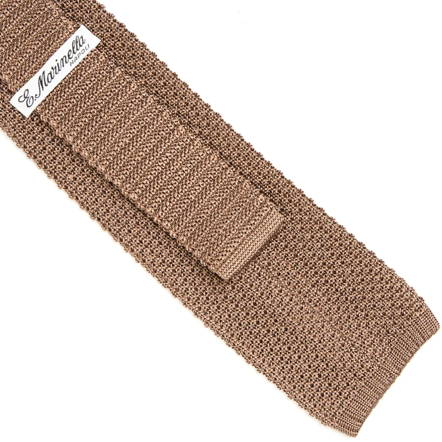 E.Marinella CRAVATTA TRICOT IN SETA BEIGE Pois azzurro Sale