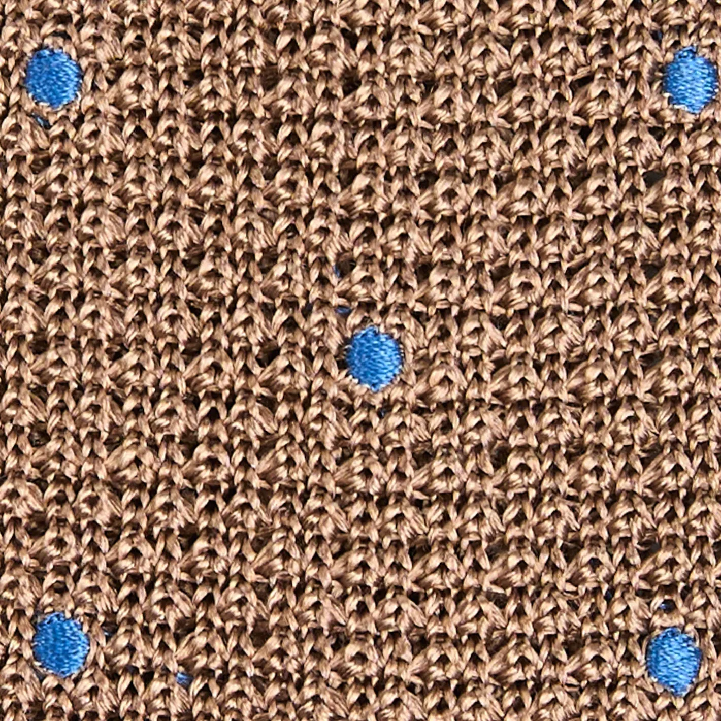 E.Marinella CRAVATTA TRICOT IN SETA BEIGE Pois azzurro Sale