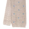 E.Marinella CRAVATTA TRICOT IN SETA BEIGE Pois blu Online
