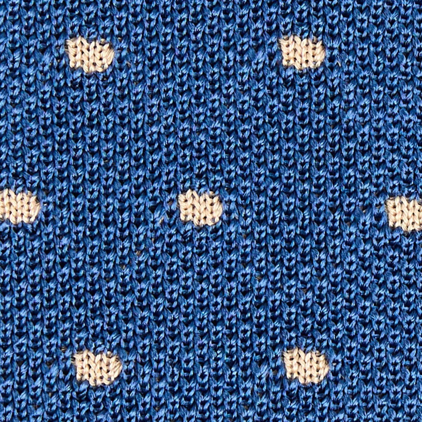 E.Marinella CRAVATTA TRICOT IN SETA BLU Pois beige Best