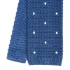 E.Marinella CRAVATTA TRICOT IN SETA BLU Pois beige Hot
