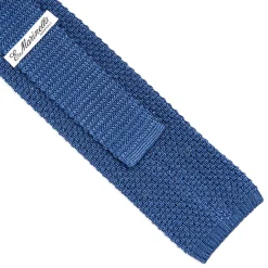 E.Marinella CRAVATTA TRICOT IN SETA BLU Pois beige Hot