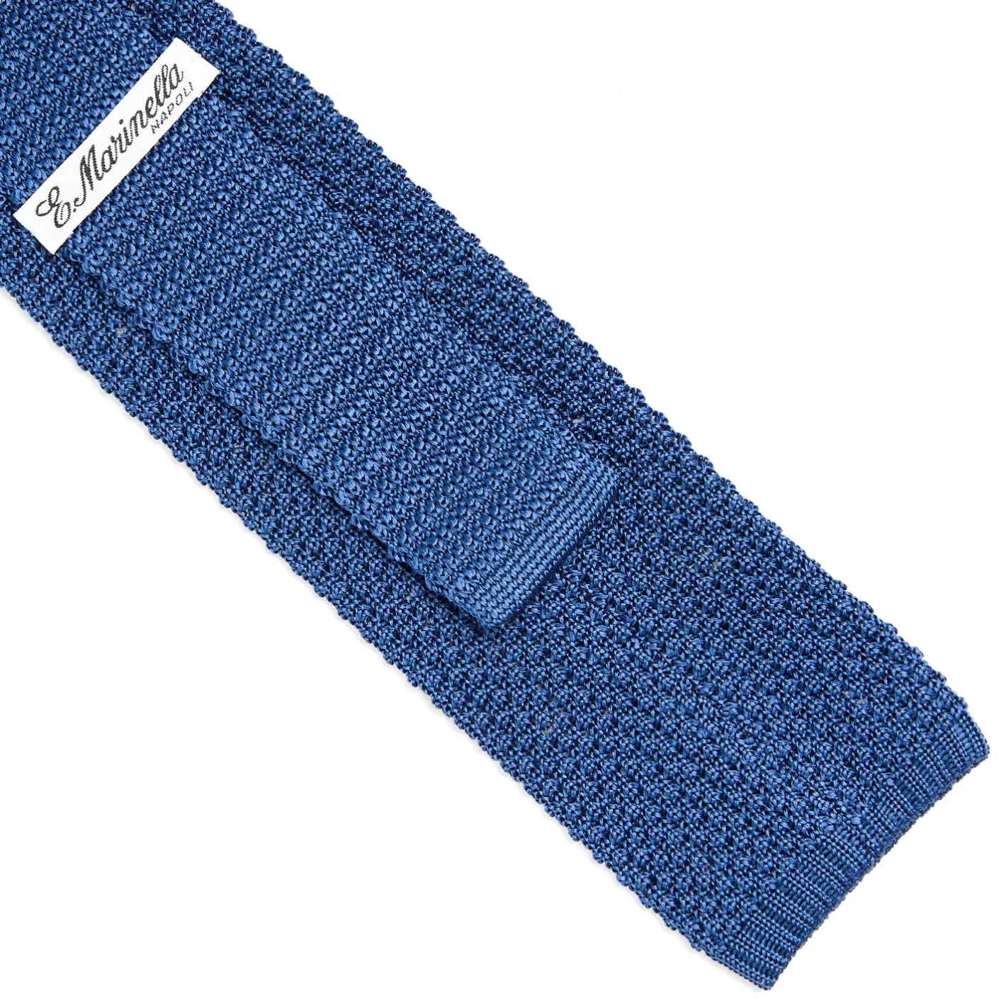 E.Marinella CRAVATTA TRICOT IN SETA BLU Pois beige Hot