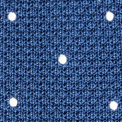 E.Marinella CRAVATTA TRICOT IN SETA BLU Pois beige Hot