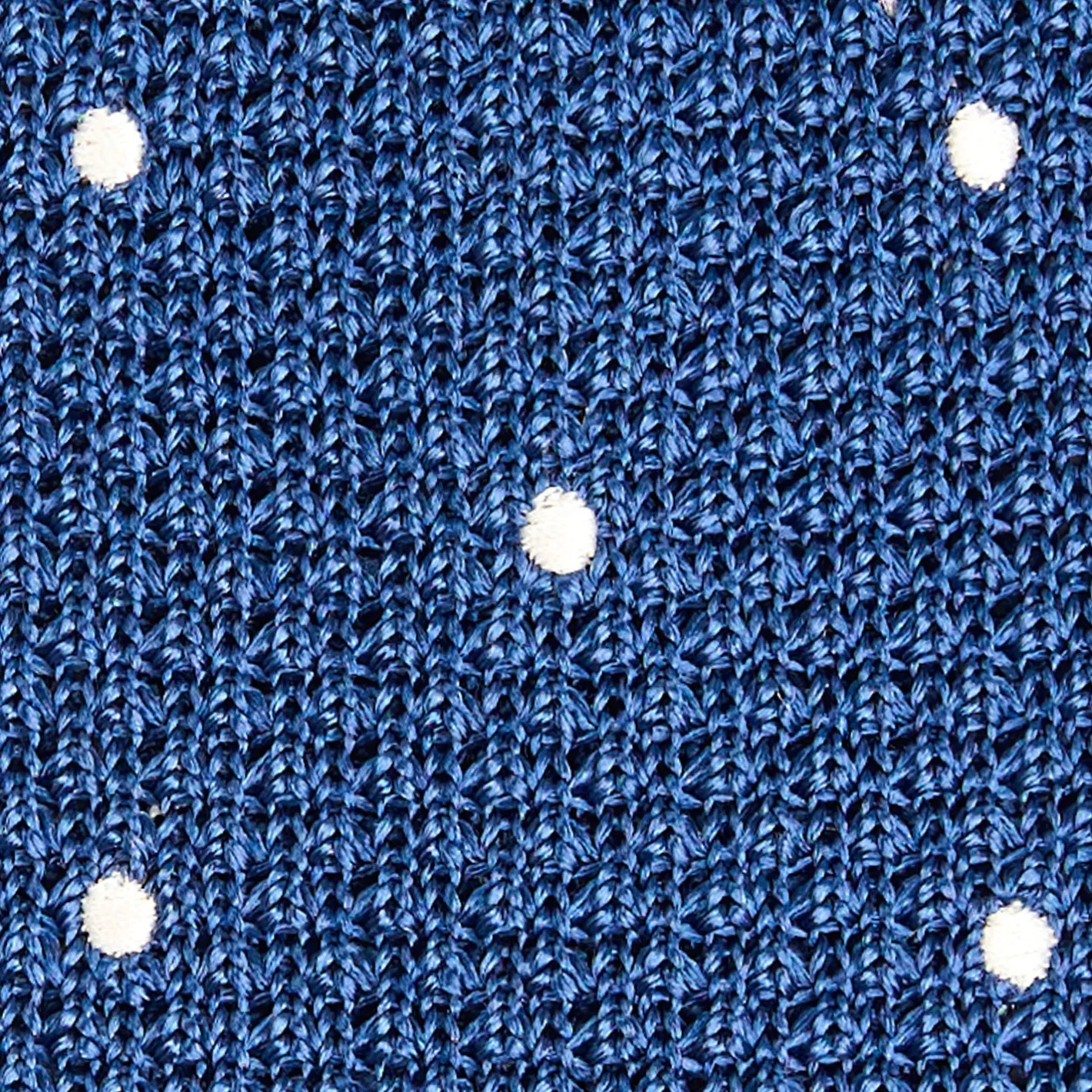 E.Marinella CRAVATTA TRICOT IN SETA BLU Pois beige Hot