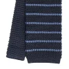 E.Marinella CRAVATTA TRICOT IN SETA BLU SCURO Rigata Discount