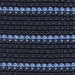 E.Marinella CRAVATTA TRICOT IN SETA BLU SCURO Rigata Discount