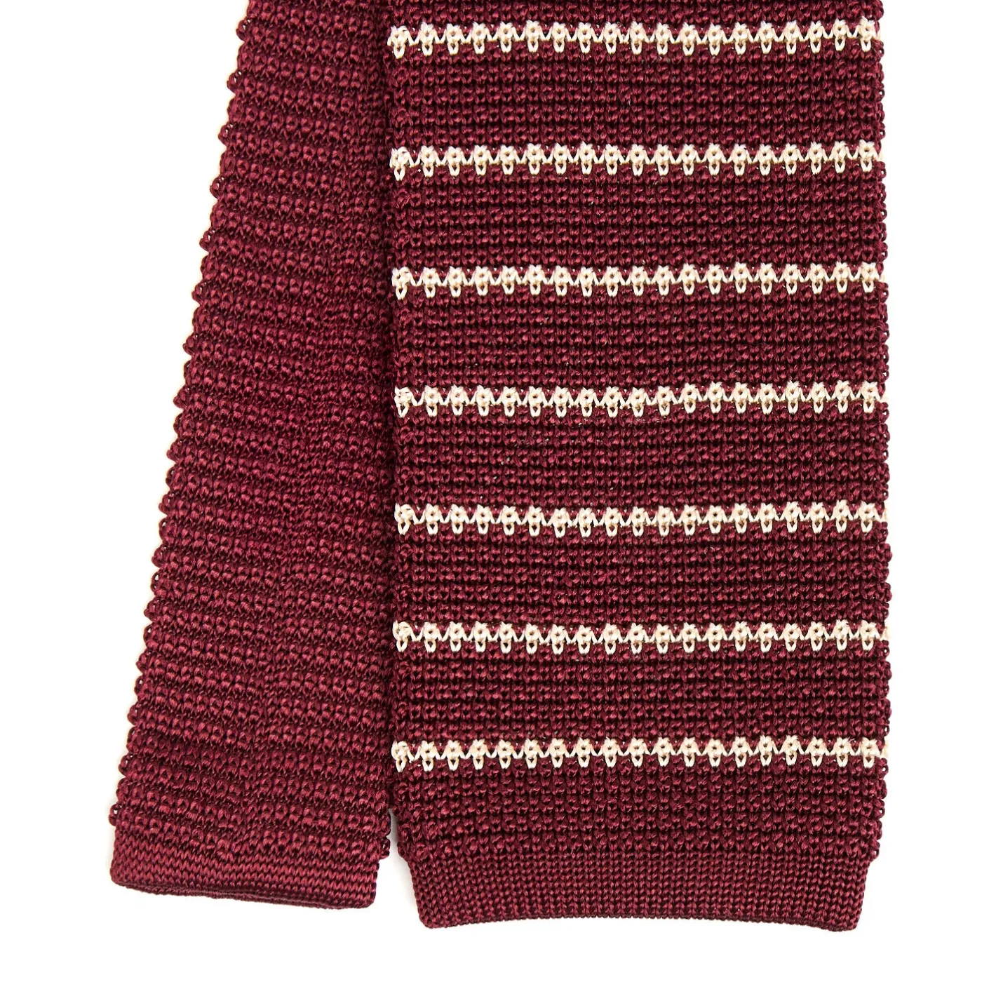 E.Marinella CRAVATTA TRICOT IN SETA BORDEAUX Rigata Best