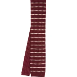 E.Marinella CRAVATTA TRICOT IN SETA BORDEAUX Rigata Best