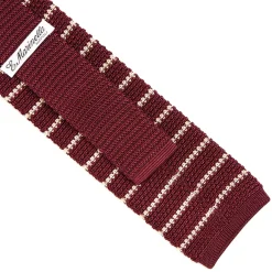 E.Marinella CRAVATTA TRICOT IN SETA BORDEAUX Rigata Best